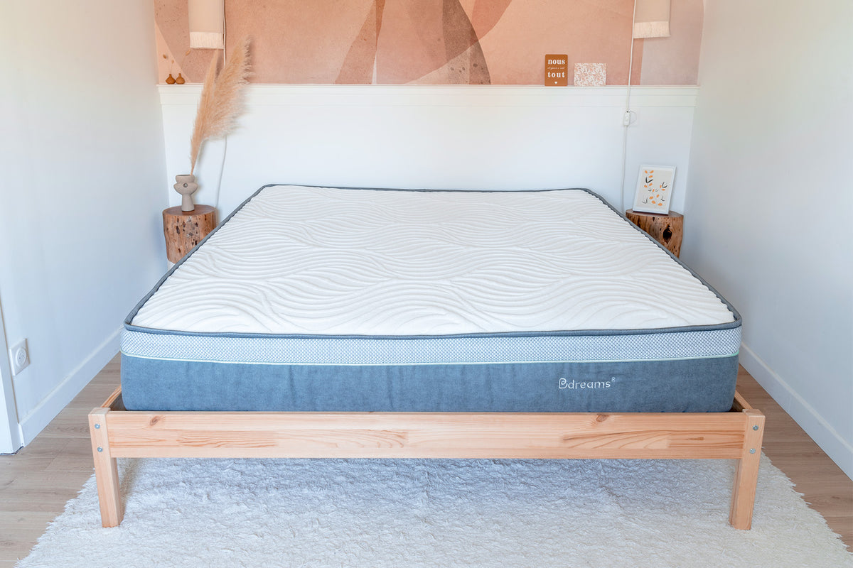 Matelas 160X190 COSMO, Epaisseur 25 CM, Dehoussable, ergonomique, hybride  et respirant. Fermeté 3/5 Moyenne